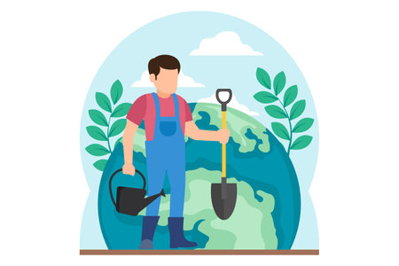 Earth Day Flat Design Illustrationのイラスト素材