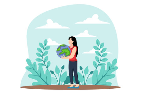 Earth Day Flat Design Illustrationのイラスト素材