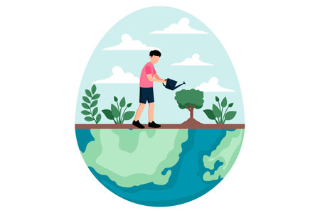 Earth Day Flat Design Illustrationのイラスト素材
