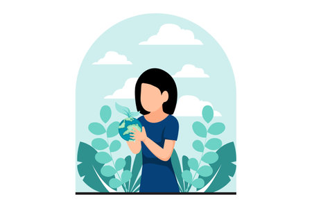 Earth Day Flat Design Illustrationのイラスト素材
