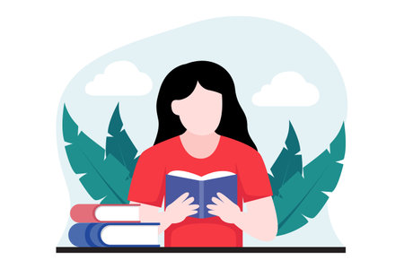 World Book Day Flat Design Illustrationのイラスト素材