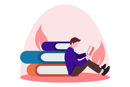 World Book Day Flat Design Illustrationのイラスト素材