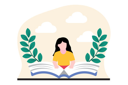 World Book Day Flat Design Illustrationのイラスト素材