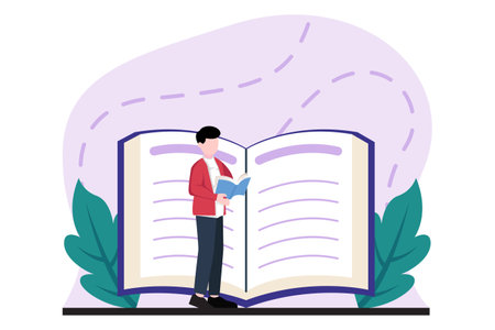 World Book Day Flat Design Illustrationのイラスト素材