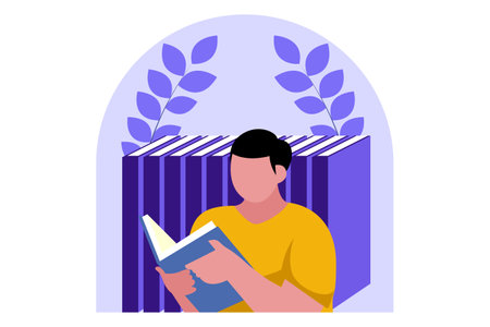 World Book Day Flat Design Illustrationのイラスト素材