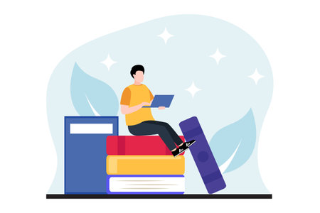 World Book Day Flat Design Illustrationのイラスト素材