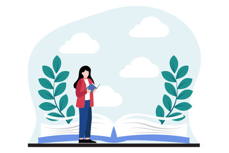 World Book Day Flat Design Illustrationのイラスト素材