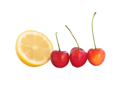 Fresh cherry with lemon