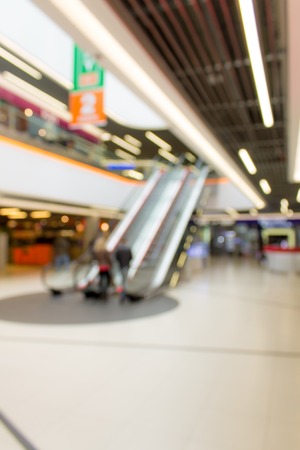 Abstract Blurred image of supermarket or lobby of shopping centerの写真素材