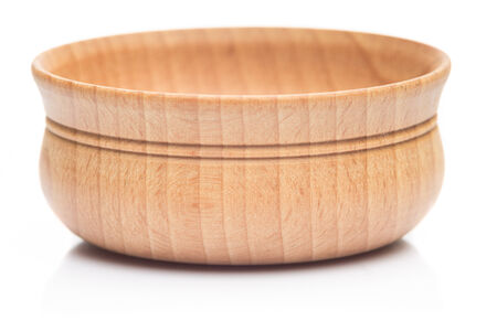 Small wooden plate isolated on white backgroundの写真素材