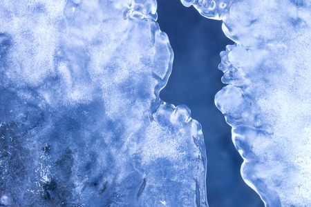 Water, snow and ice in nature pattern. Close up imageの写真素材