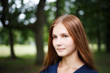 Close up portrait of young beautiful girlの写真素材