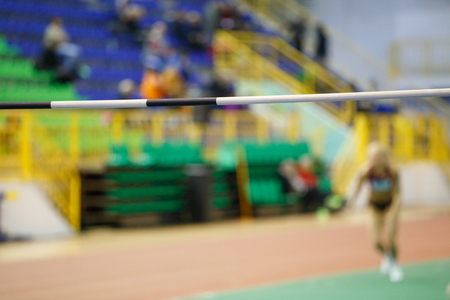 Sportswoman before high jump attemptの写真素材