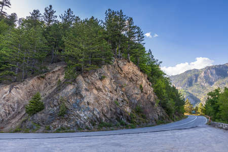 Road in rocky mountains of Montenegro in summer.の写真素材