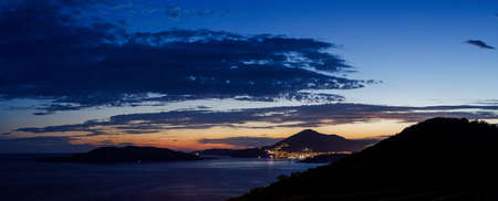 Night seascape view on Budva Montenegro.の写真素材
