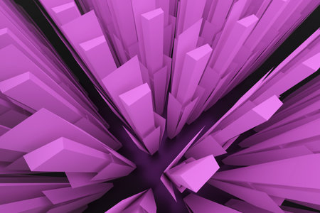 3d rendering abstract background of arranged geometric forms of tall structuresの写真素材