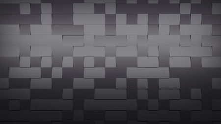 3d rendering 8K wallpaper abstract background of randomly positioned black cubes.の写真素材