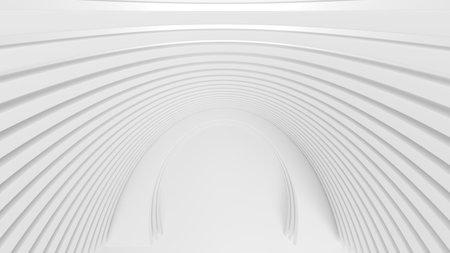 Abstract monochrome architecture background with white planks or stripsの写真素材