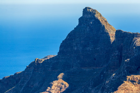 Rocky mountain in the park Anaga on the north of Tenerife island near Santa Cruz, Spainの写真素材
