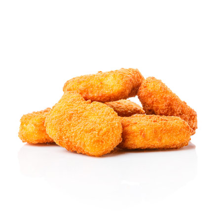 Delicious fast food snack served on a white backgroundの写真素材