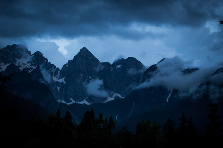 Storm through the Julian Alpsの写真素材