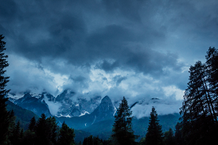 Storm through the Julian Alpsの写真素材