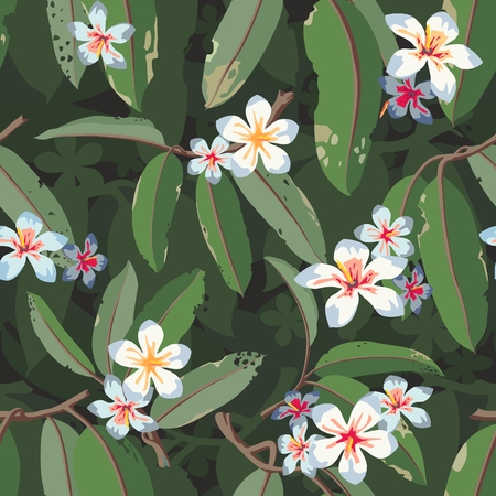 Tropic Floral Seamless Pattern Backgroundのイラスト素材