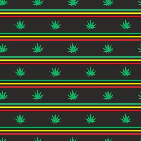 Jamaican Marijuana Seamless Patternのイラスト素材