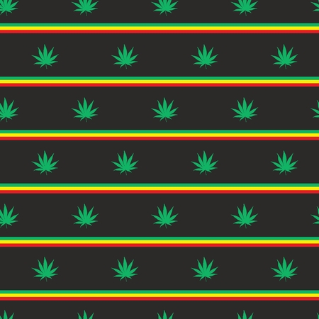 Marijuana Red Green Gold Vector Patternのイラスト素材