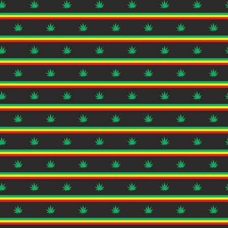 Marijuana Red Green Gold Vector Patternのイラスト素材