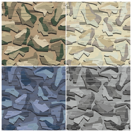 Camouflage Seamless Patterns Setのイラスト素材