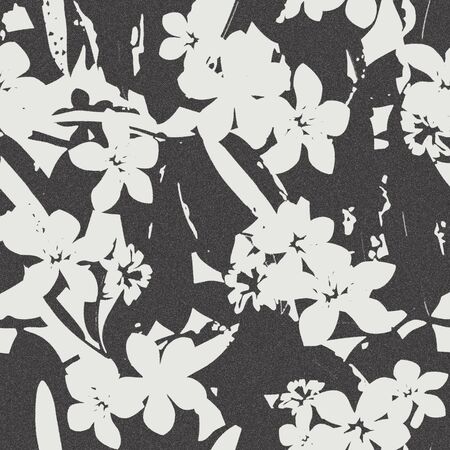 Exotic Tropical Floral Seamless Pattern Illustration Backgroundの写真素材