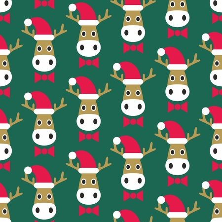 Cute Christmas Colorful Seamless Vector Pattern Backgroundのイラスト素材