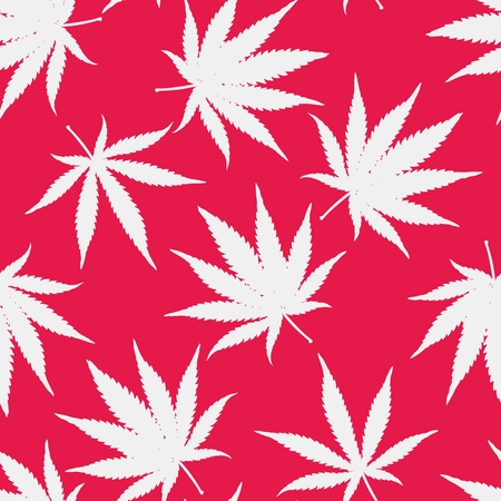 Ganja Weed Marijuana Seamless Vector Pattern Backgroundのイラスト素材