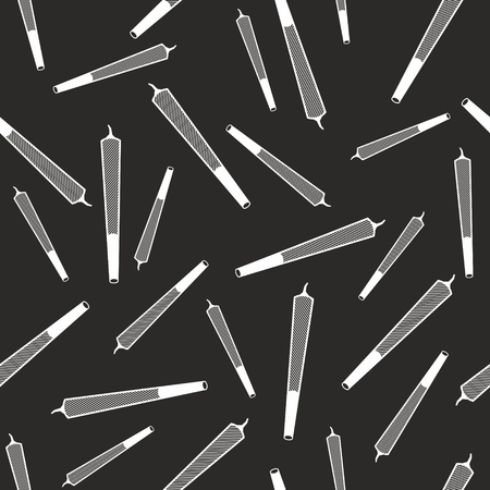 Ganja Weed Marijuana Seamless Vector Pattern Backgroundのイラスト素材