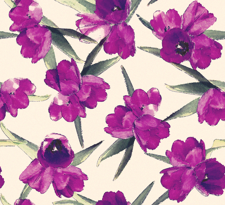 Bright Watercolor Floral Patternの写真素材