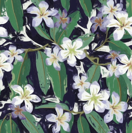 Tropical Floral Seamless Patternのイラスト素材