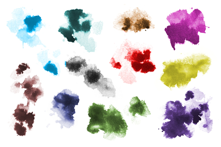 Colorful Watercolor Stains Setの写真素材