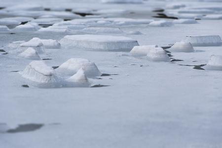 Frozen Lake Ice Meltingの写真素材