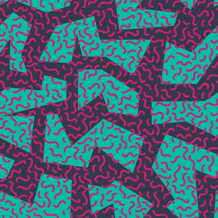 Eighties Neon Colorful Seamless Patternのイラスト素材