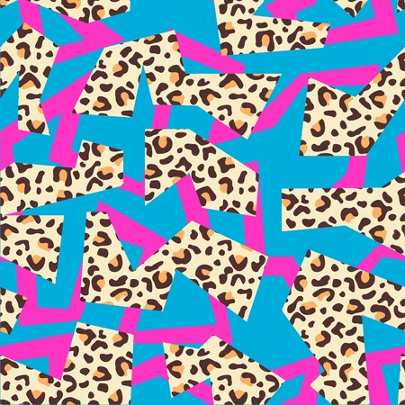 Eighties Neon Colorful Seamless Patternのイラスト素材