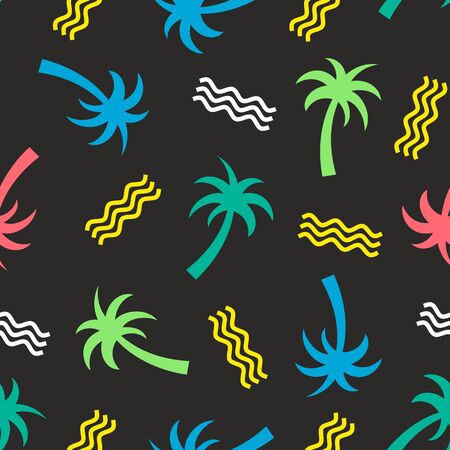 Eighties Neon Colorful Seamless Patternのイラスト素材