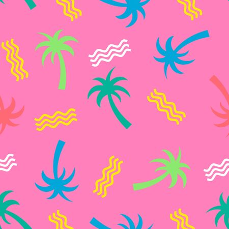 Eighties Neon Colorful Seamless Patternのイラスト素材
