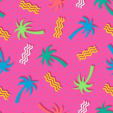 Eighties Neon Colorful Seamless Patternのイラスト素材