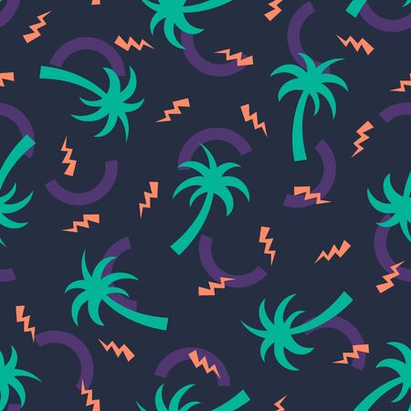 Eighties Neon Colorful Seamless Patternのイラスト素材