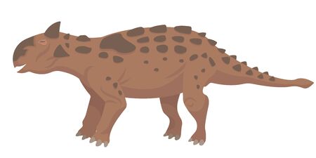 Talarurus in cartoon style. Herbivorous dinosaur isolated on white background.のイラスト素材