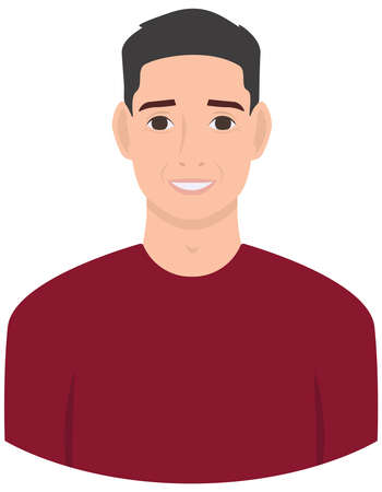 Beautiful smiling man. Male character in cartoon style.のイラスト素材