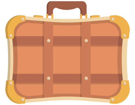 Suitcase with metal linings. Vintage object in cartoon style.のイラスト素材