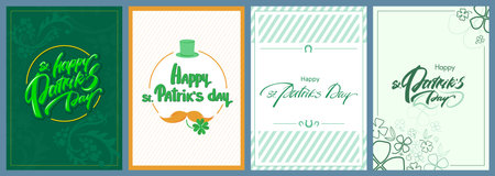 Collection of Happy St. Patrick's Day cards. Beautiful holiday posters.のイラスト素材