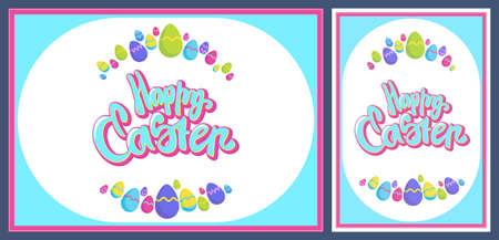 Colorful Easter templates. Set of greeting poster and card.